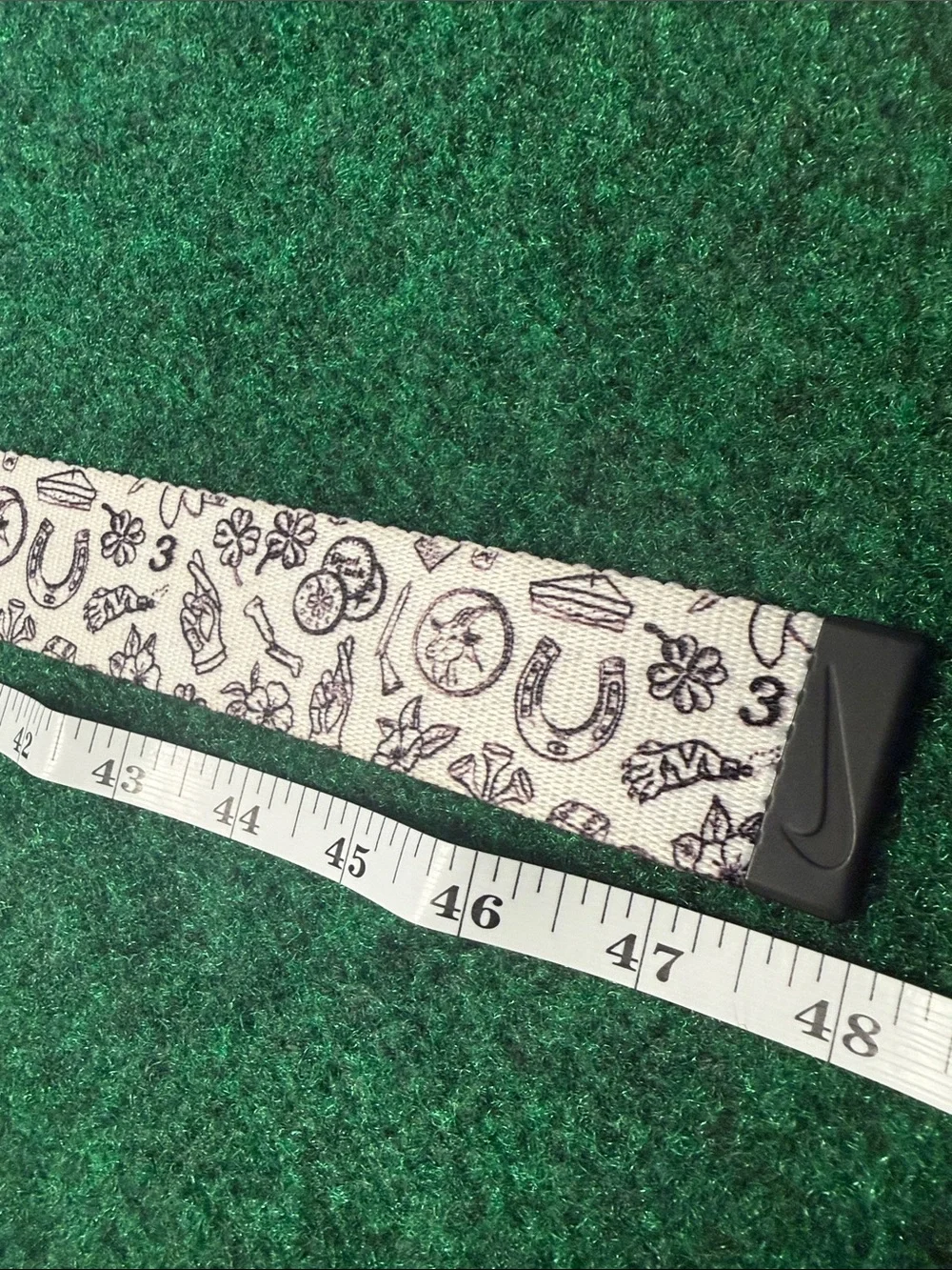 *RARE* Nike All Over Print “Lucky Themed” Adjustable Belt (48” End to End)